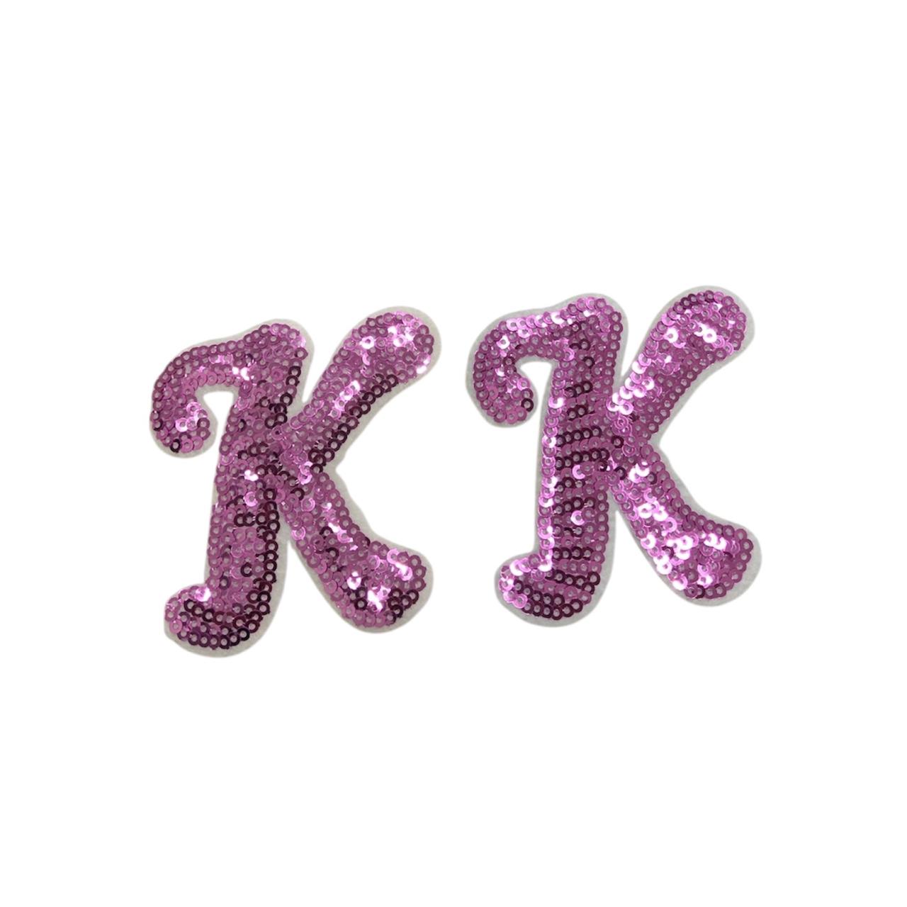 WhatsApp Image 2026-01-21 at 10.40.14 (7) Aplique Letra K C/ Lantejoula 6cm Tecido - 1 Und - Imagem 1