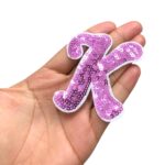 Aplique Letra K C/ Lantejoula 6cm Tecido - 1 Und - Imagem 2