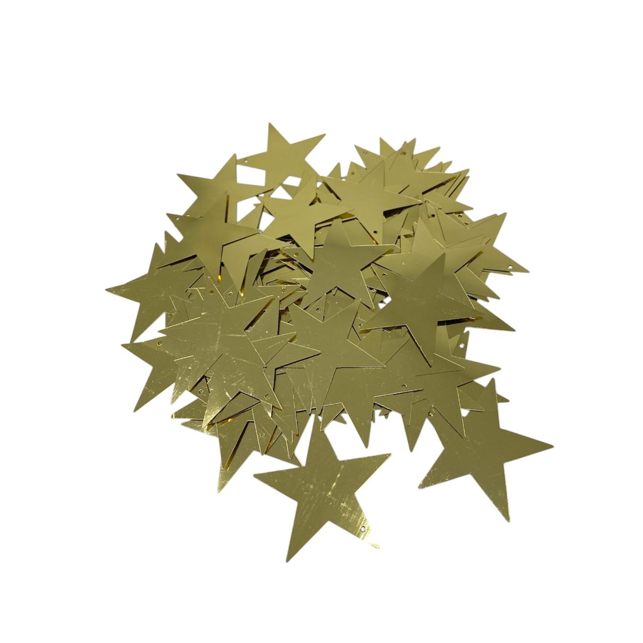 WhatsApp Image 2026-01-22 at 09.29.23 Paetê Pastilha Estrela 42mm Dourado - 20 Gramas - Imagem 1