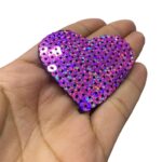 Aplique Coração C/ Lantejoula 5cm - 1 Und - Imagem 4