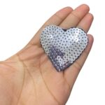 Aplique Coração C/ Lantejoula 5cm – 1 Und - Imagem 2