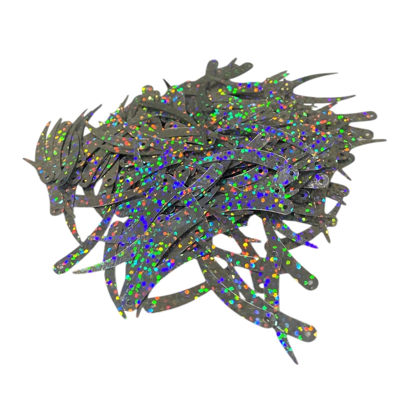 WhatsApp Image 2026-01-22 at 15.21.41 Paetê Chifre Pvc 4x32mm Holográfico - 20 Gramas - Imagem 1