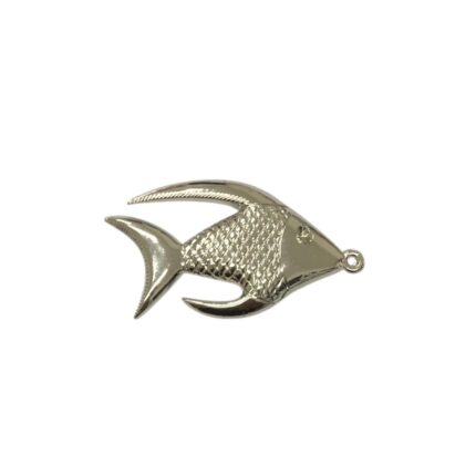Pingente Peixe 93mm Abs Trabalhado  Níquel - 1 Und