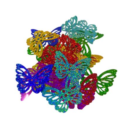 Paetê Pastilha Borboleta 60x74mm Holográfica - 20 Gramas