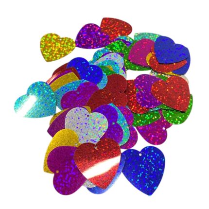 Paetê Pastilha Coração 33mm Holográfica – 20 Gramas