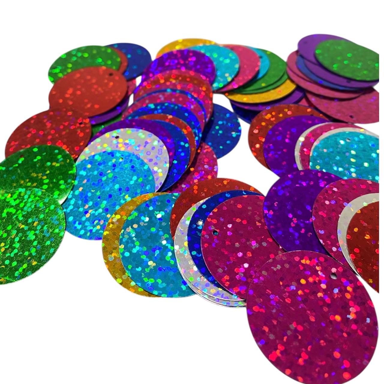 WhatsApp Image 2026-01-24 at 12.46.55 Paetê Pastilha Redondo 29mm Holográfica - 20 Gramas - Imagem 1