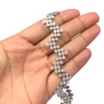 Galão Passamanaria 2cm C/ Strass Abs Níquel - Metro - Imagem 2