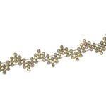 Galão Passamanaria 2cm C/ Strass Abs Dourado - Metro