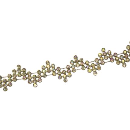 Galão Passamanaria 2cm C/ Strass Abs Dourado - Metro