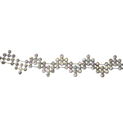 Galão Passamanaria 2cm C/ Strass Abs Níquel - Metro