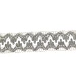 Galão Passamanaria 3,5cm Prata - Metro