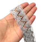 Galão Passamanaria 3,5cm Prata - Metro - Imagem 2