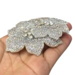 Aplique Flor C/Strass 10cm Branco – 1 Und - Imagem 4