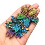 Aplique Flor C/Strass 10cm Colorido – 1 Und - Imagem 2