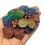 Aplique Flor C/Strass 10cm Colorido – 1 Und - Imagem 4