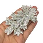 Aplique Flor C/Strass 10cm Branco - 1 Und - Imagem 2