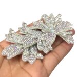 Aplique Flor C/Strass 10cm Branco - 1 Und - Imagem 4