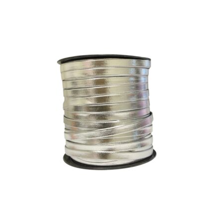 Couro Sintético Achatado 5mm Metalizada Níquel - Metro