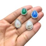 Chaton Acrílico Gota C/Strass 13x18mm Níquel - 10 Unds - Imagem 3