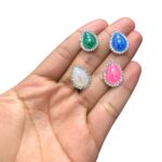 Chaton Acrílico Gota C/Strass 13x18mm Níquel - 10 Unds - Imagem 2