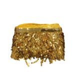 Galão Franja Paetê Lantejoula 15cm Dourado – Metro