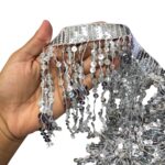 Galão Franja Paetê Lantejoula 15cm Preta – Metro - Imagem 2