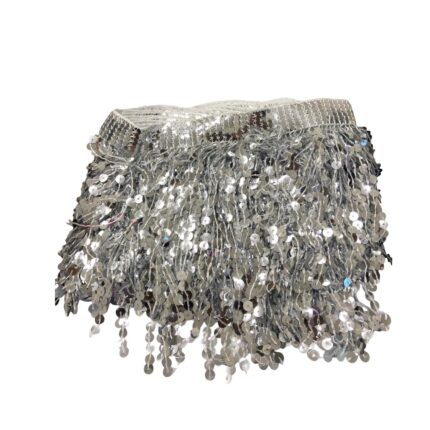 Galão Franja Paetê Lantejoula 15cm Preta – Metro