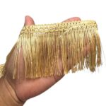 Galão Franja Trabalhado 8cm Dourado - Metro - Imagem 2