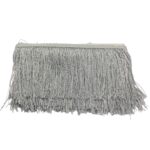 Galão Franja Poliéster 10cm Prata Metalizado - Metro