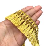 Galão Franja Metalizada 4cm Dourado - Metro - Imagem 2