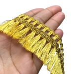 Galão Franja Metalizada 4cm Dourado - Metro - Imagem 4