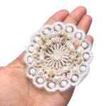 Aplique Flor 8,5cm Crochê C/Pedraria - 1 Und - Imagem 2