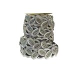 Galão Aljofre 3cm Trabalhado C/ Strass Abs Níquel - Metro