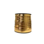 Couro Sintético Achatado 10mm Dourado Metalizado - Metro
