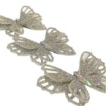 Aplique Borboleta 10cm C/Strass Tecido - 1 Und - Imagem 3