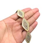 Galão Aljofre Losango 4x2cm C/Strass Abs Dourado - Metro - Imagem 2