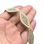 Galão Aljofre Losango 4x2cm C/Strass Abs Dourado - Metro - Imagem 4