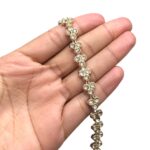 Galão Aljofre Trabalhado 1cm C/ Strass Dourado - Metro - Imagem 2