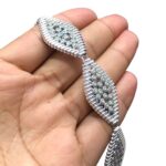 Galão Aljofre Losango 4x2cm C/Strass Abs Níquel - Metro - Imagem 2