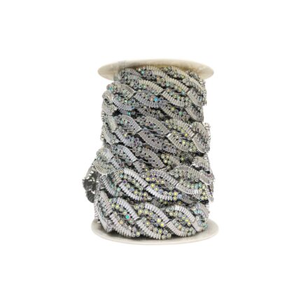 Galão Aljofre 22mm Ondulado Níquel - Metro