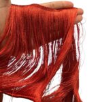 Galão Franja De Seda 20cm Vermelho - Metro - Imagem 3