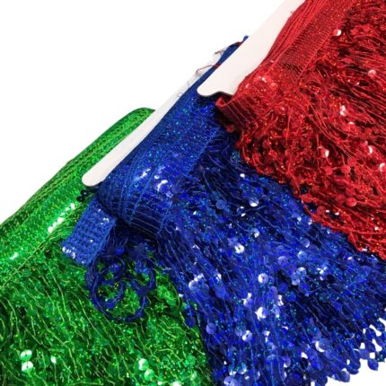 Galão Franja Paetê 15cm Holográfico – Metro