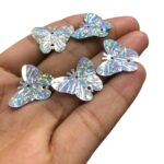 Paetê Pastilha Borboleta 14mm Prata Holográfico – 20 Gramas - Imagem 4