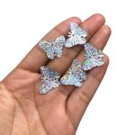 Paetê Pastilha Borboleta 14mm Prata Holográfico – 20 Gramas - Imagem 2