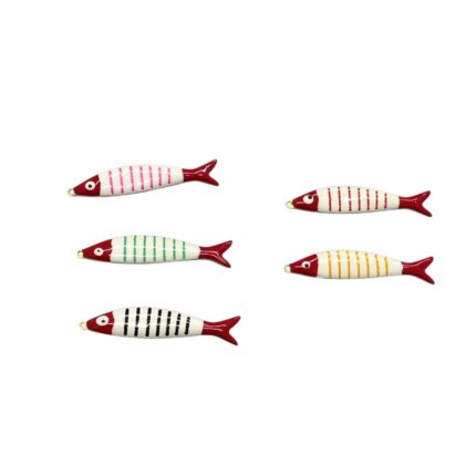 Pingente Peixe Sardinha 40mm C/ Resina Dourado - 1 Und