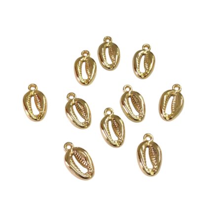 Pingente Concha Do Mar 24mm Abs Dourado - 10 Unds