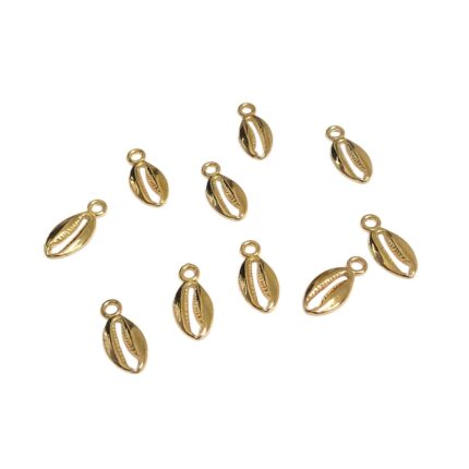 Pingente Búzio 17mm Abs Dourado - 10 Unds