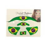 Tatuagem De Rosto Brasil - 1 Und