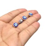 Entremeio Olho Grego C/ Resina 8mm Níquel - 1 Und - Imagem 4