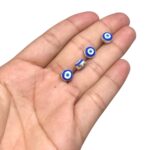 Entremeio Olho Grego C/ Resina 8mm Níquel - 1 Und - Imagem 2